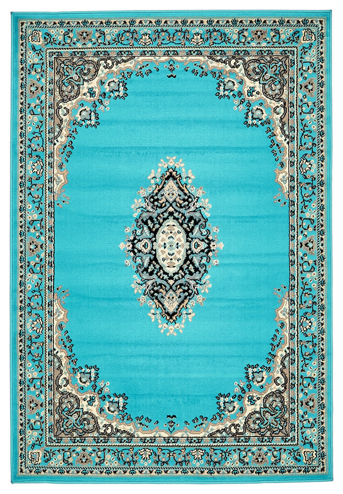 Unique Loom Turquoise Washington Reza 4' 0 x 6' 0 Area Rug