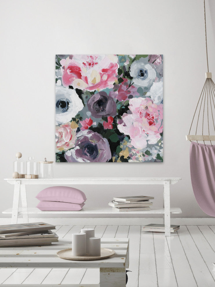 "Exquisite Flowers" Painting Print on Wrapped Canvas, 48"x48"