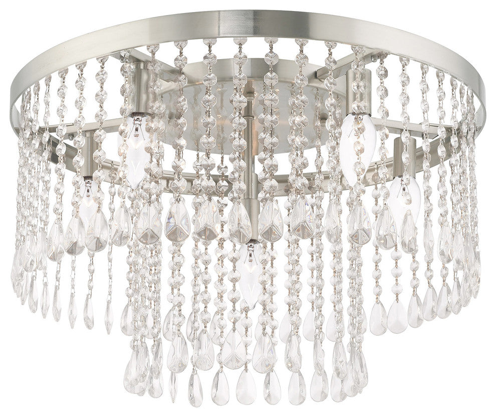Livex Lighting Brushed Nickel 5 + 1-Light Ceiling Mount
