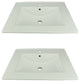 Square Bathroom Drop-in Sink Self-Rimming 24" White Porcelain Set of 2