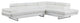 Brooklyn White Leather Air Sectional Right Arm Facing