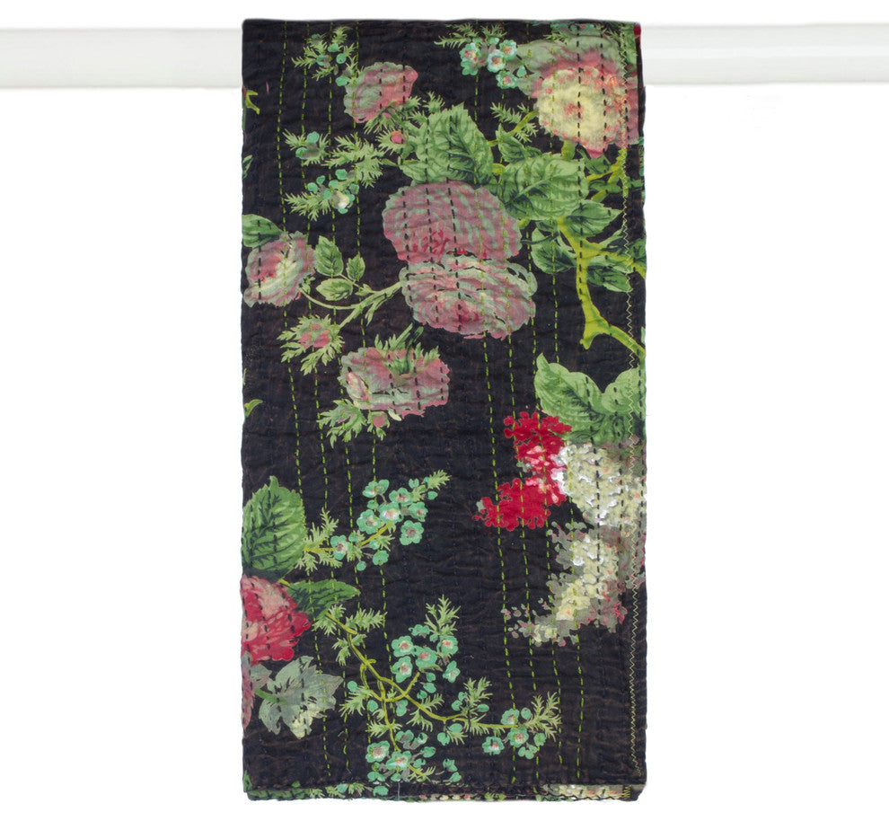 Kantha Cotton Bed Runner, 18"x72"