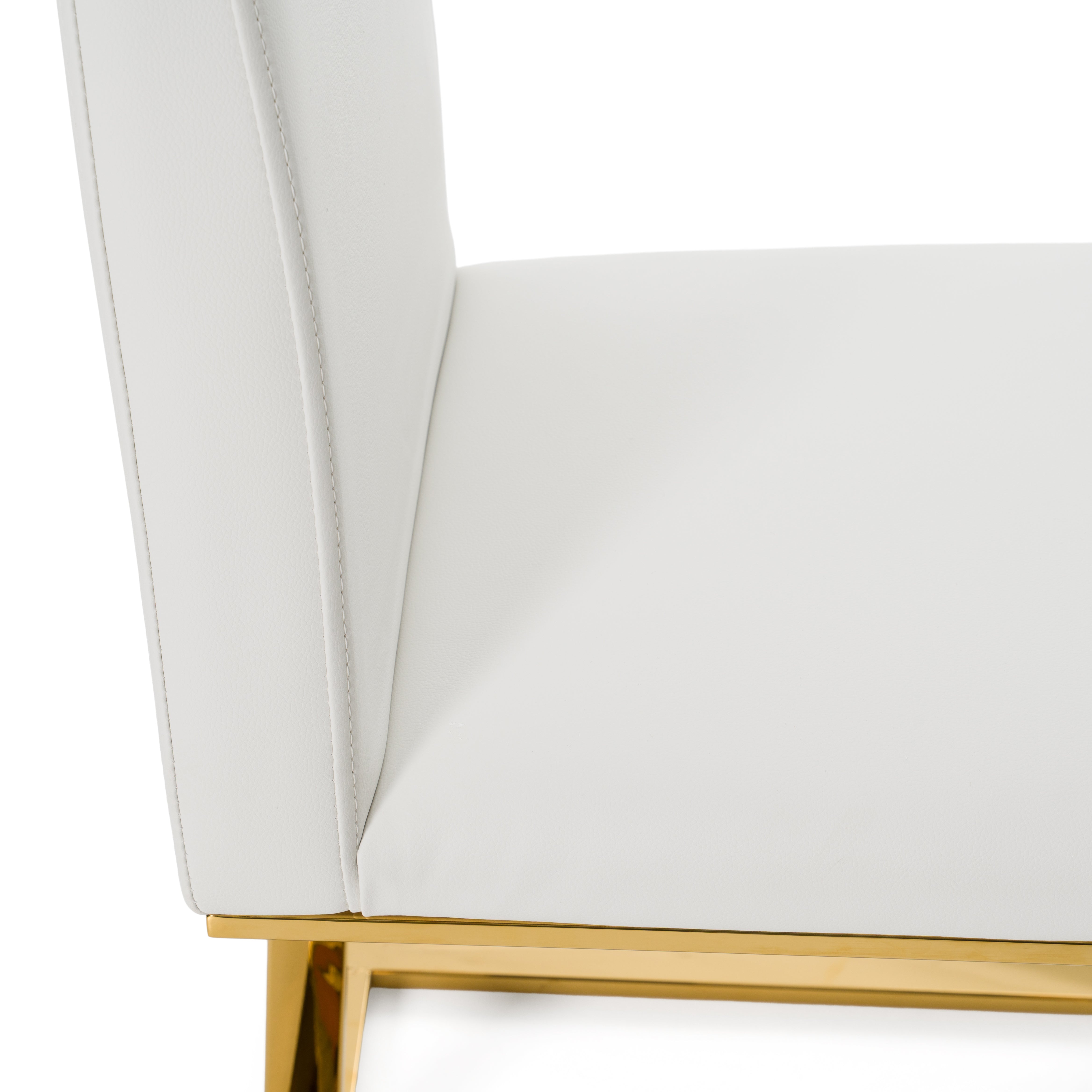 Modrest Frankie Contemporary White and Gold Dining Chair