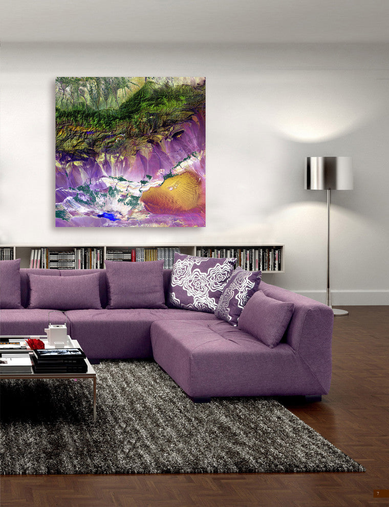 Epic Graffiti "Earth As Art: Bogda Mountains" Giclee Canvas Wall Art, 37"x37"