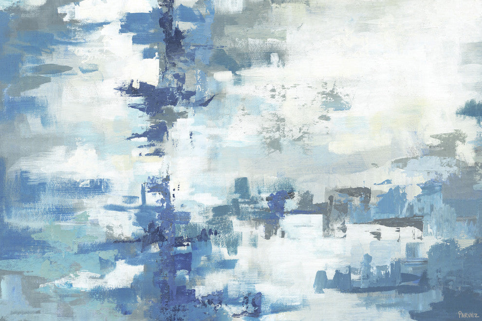 "Vast Blue Hues" Painting Print on Wrapped Canvas, 12"x8"