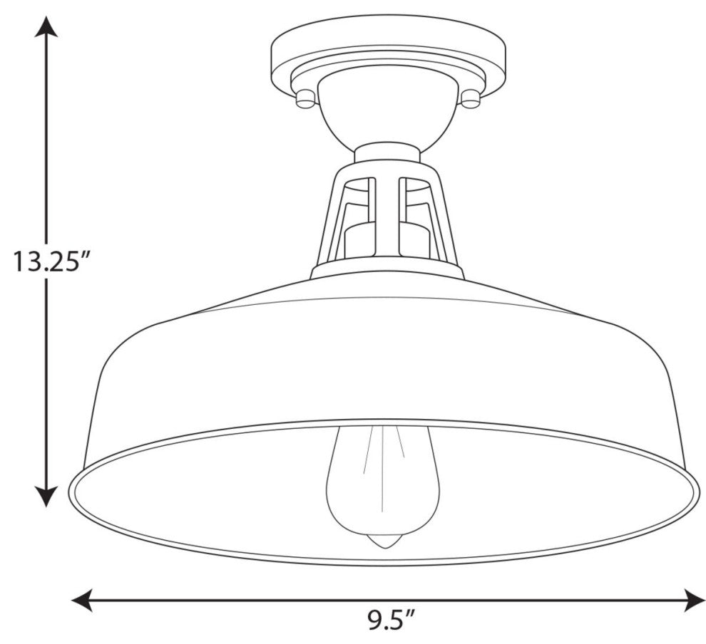 Cedar Springs Collection Metallic Gray 1-Light Semi-Flush Mount