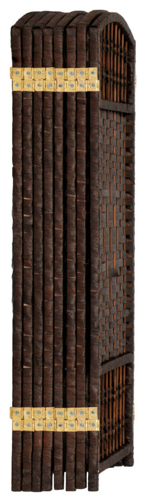 3 ft. Short Fiber Weave Room Divider Dark Mocha 8 Panels