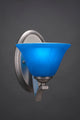 Zilo Wall Sconce, Graphite, 7" Blue Italian Glass