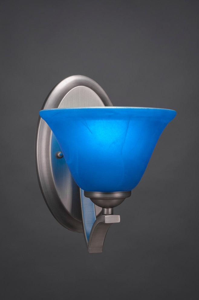 Zilo Wall Sconce, Graphite, 7" Blue Italian Glass