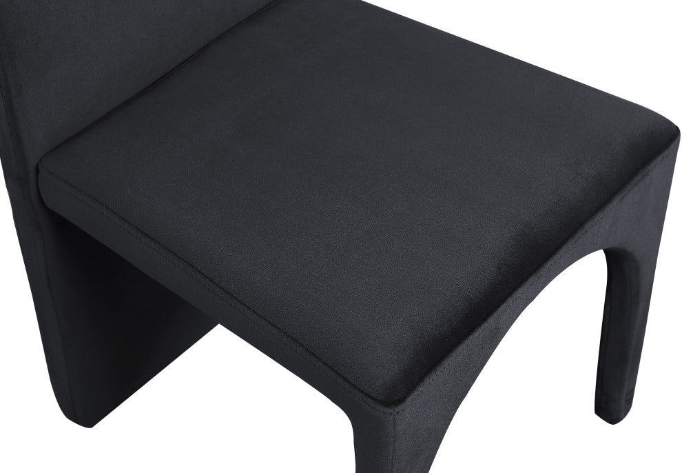 Summer Velvet Upholstered Dining Arm Chair (Set of 2), Black, Side Chair