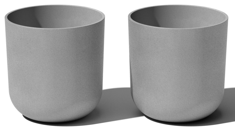 Pure Series Kona Planter, Grey, 15", 2 Pack