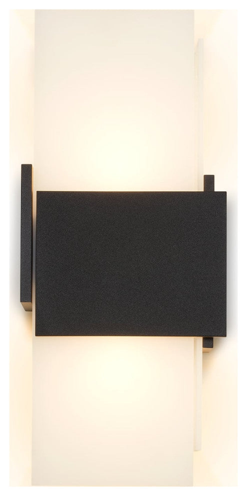 Acuo Outdoor LED Sconce, Textured Black, Cool White