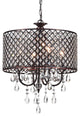 Marya 4-Light Oil Rubbed Bronze Round Beaded Drum Chandelier Crystals Glam