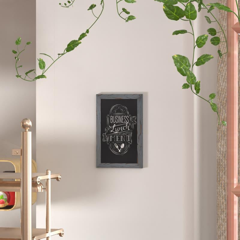 Canterbury Wall Mount Magnetic Chalkboard Sign Set-11" x 17", Grey, 11" X 17"