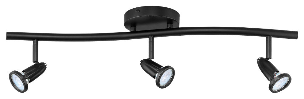 Cobra, 3-Light LED Wall/Ceiling Spotlight Bar, Black, Replaceable LED