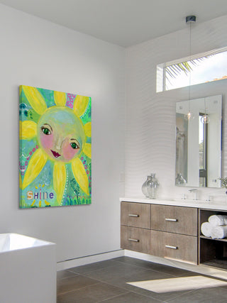 "Sun Face Shine" Painting Print on Wrapped Canvas