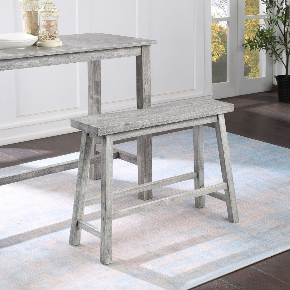 Sonoma Saddle Bench, Storm Gray Wire-Brush