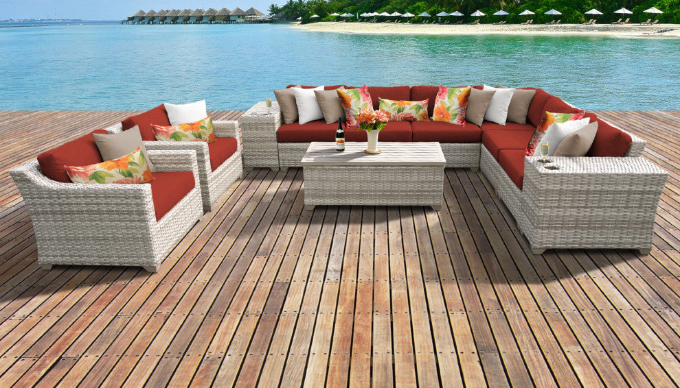 Fairmont 11 Piece Outdoor Wicker Patio Furniture Set 11d