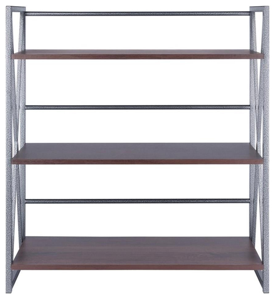 Isa 3-Tier Shelf, Graphite and Walnut