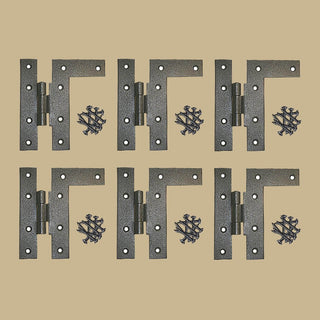 6 Cabinet Hinges Wrought HL Hinge Right 4.5"H w/ Offset |