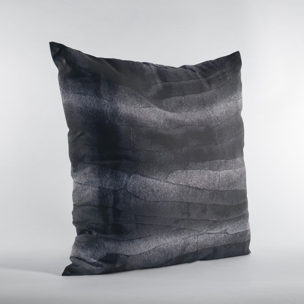 Plutus Black Graphite Furever Faux Fur Throw Pillow, 22" x 22"