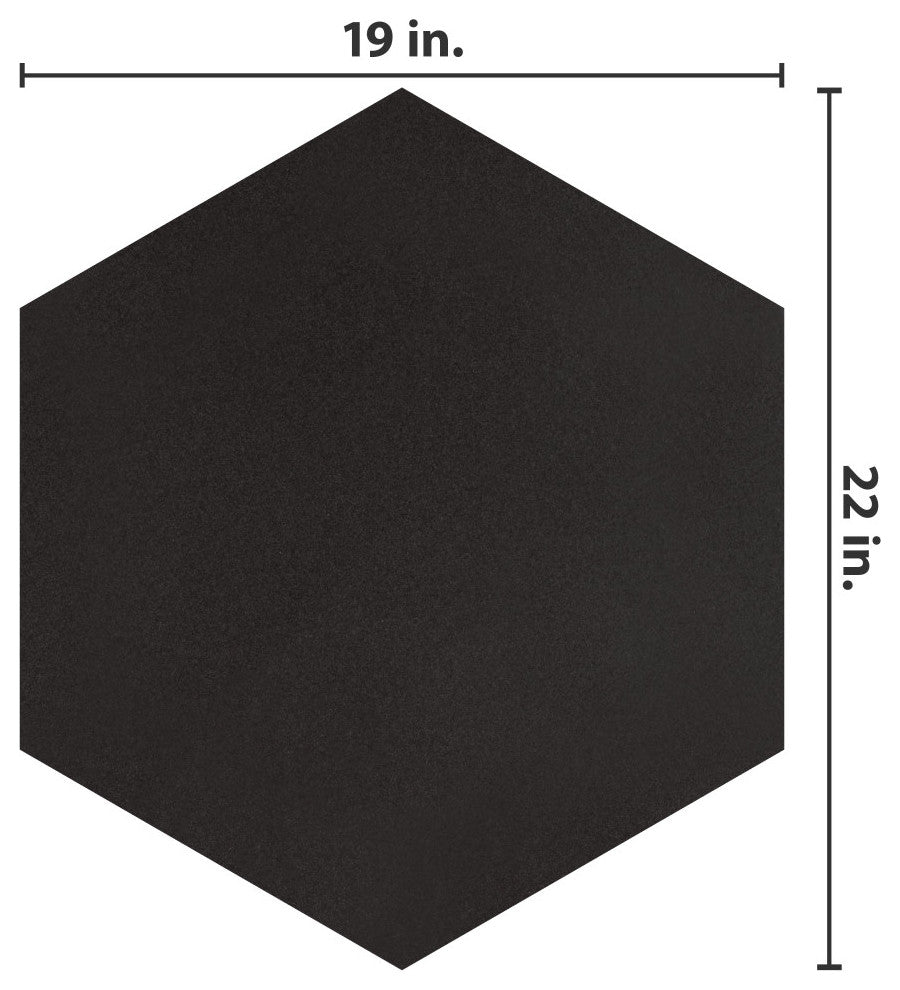 Textile Basic Grand Hex Black Porcelain Floor and Wall Tile