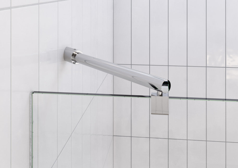 Glass Warehouse 78"x51" Frameless 3 Panel Inline Shower Door, Polished Chrome