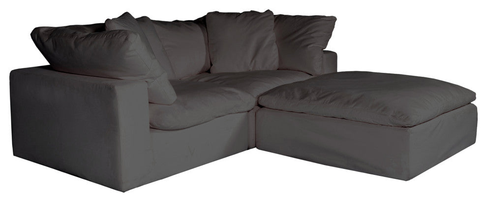 First of A Kind Clay Nook Modular Sectional Livesmart Fabric Light Gray
