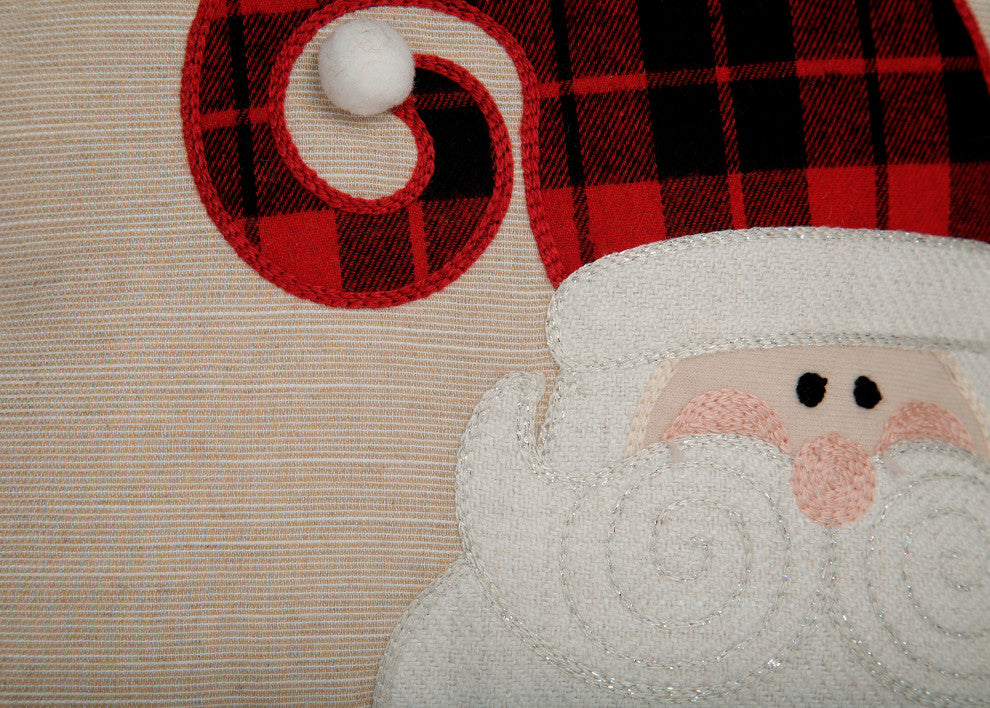 HOHOHO Santa Christmas Pillow, 13"x13"