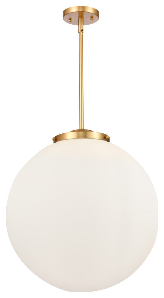 Beacon Pendant, Satin Gold, Matte White, Matte White
