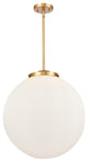 Beacon Pendant, Satin Gold, Matte White, Matte White
