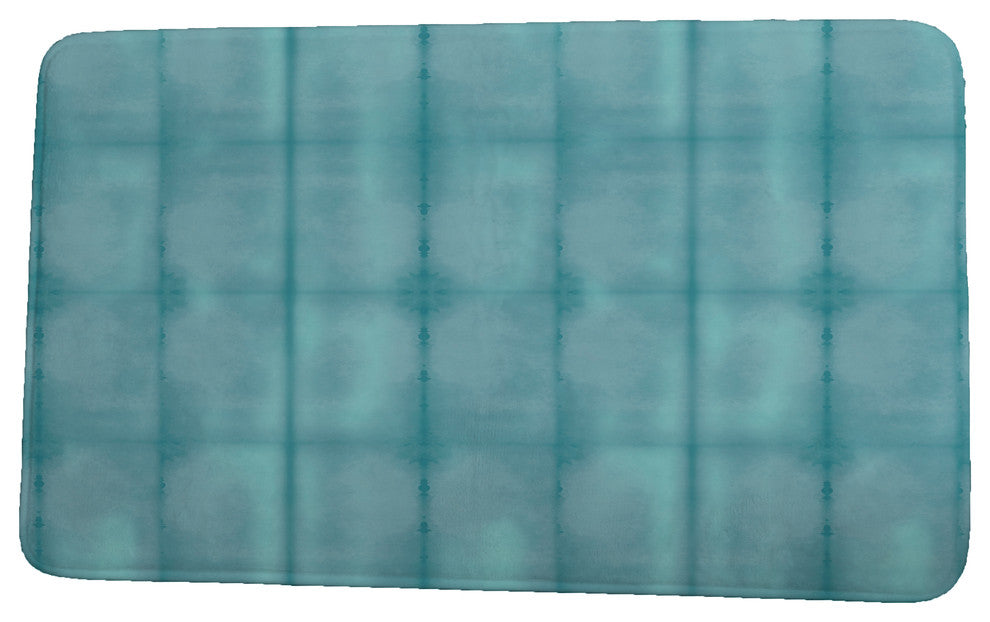 Intercoastal Waterway Pool Stripe Print Bath Mat, Teal, 21"x34"