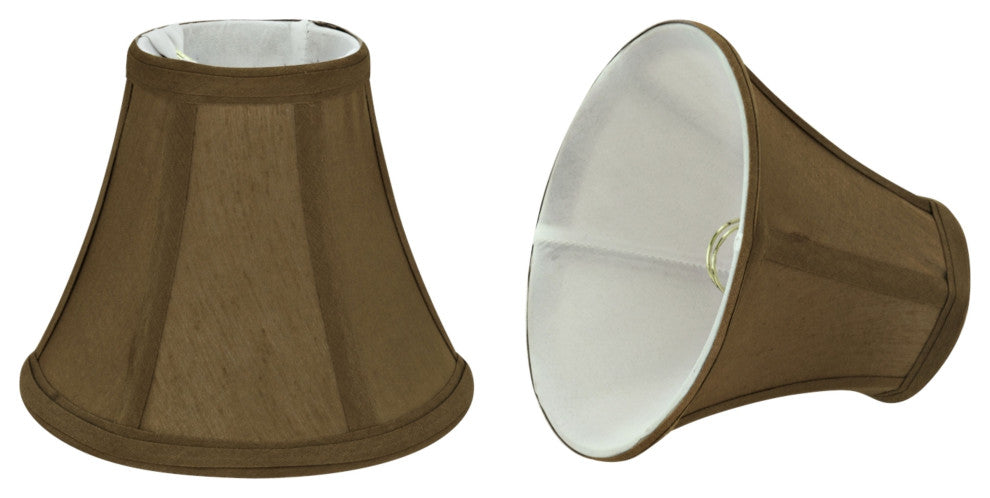 30049-2 Small Bell  Chandelier Clip On Lamp Shade Light Brown 3"x6"x5"