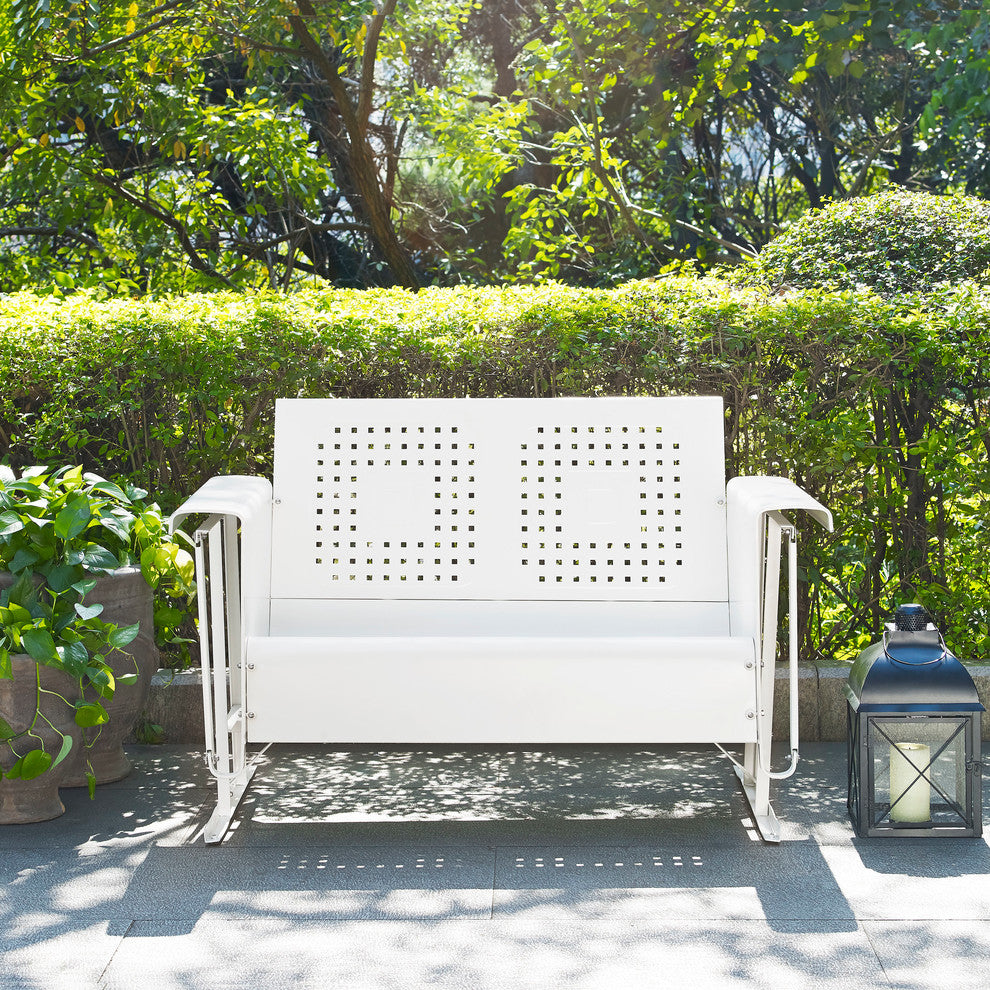 Bates Loveseat Glider, White