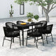 vidaXL Patio Dining Set 7 Piece Black Garden Outdoor Table and Chair Furniture