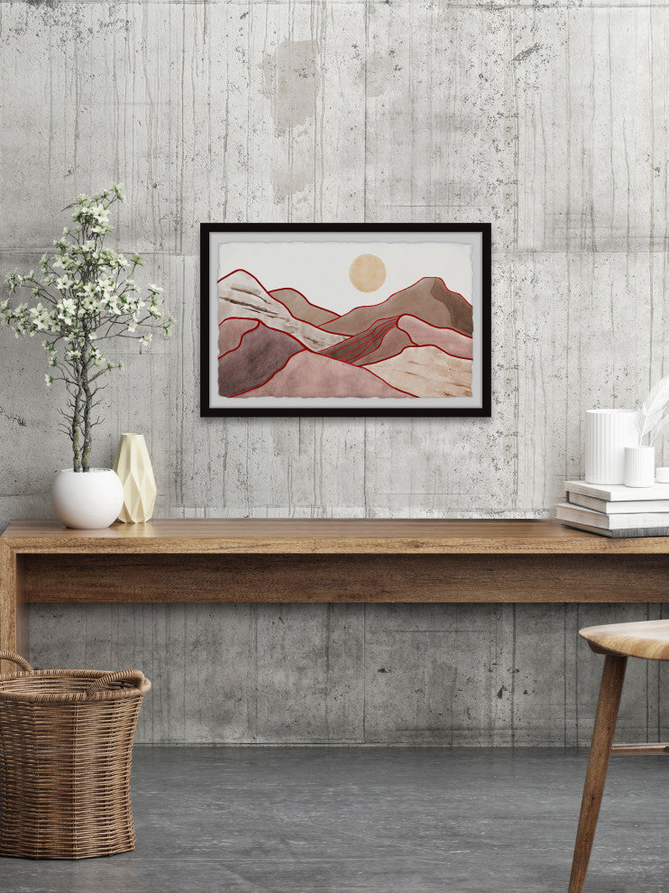 "Climb the Red Mountains" Framed Painting Print, 18x12