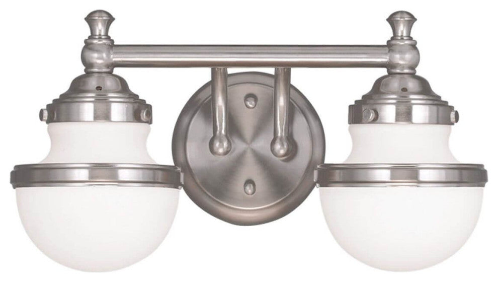 Livex Oldwick 2 Light 15" Bath Lighting, Brushed Nickel