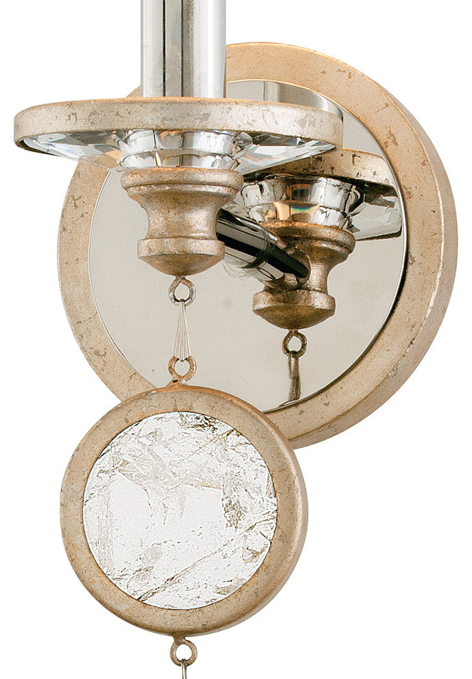 Bliss Wall Sconce, Topaz Leaf Finish, White Pearl Glass Shade