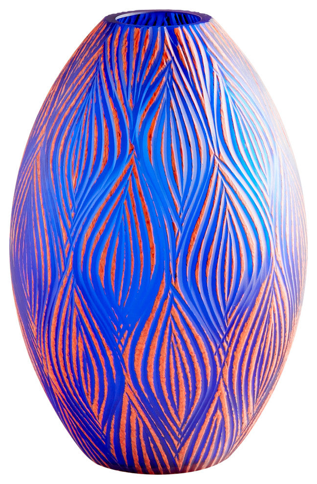 Large Fused Groove Vase