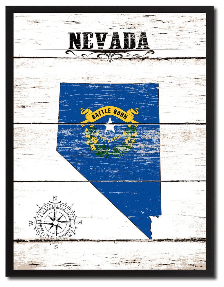 Nevada State Flag Canvas, 13"x17"