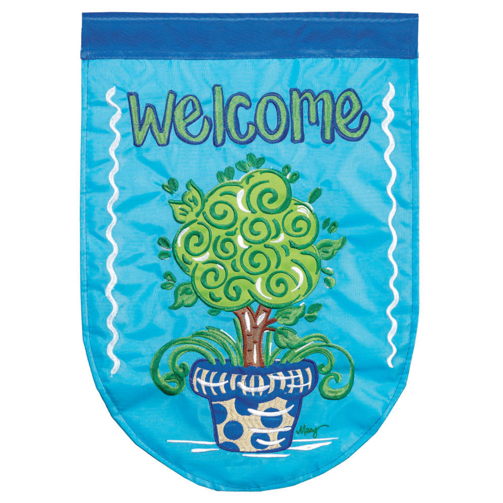 Flg Welcome Topiary Shaped Poly Garden