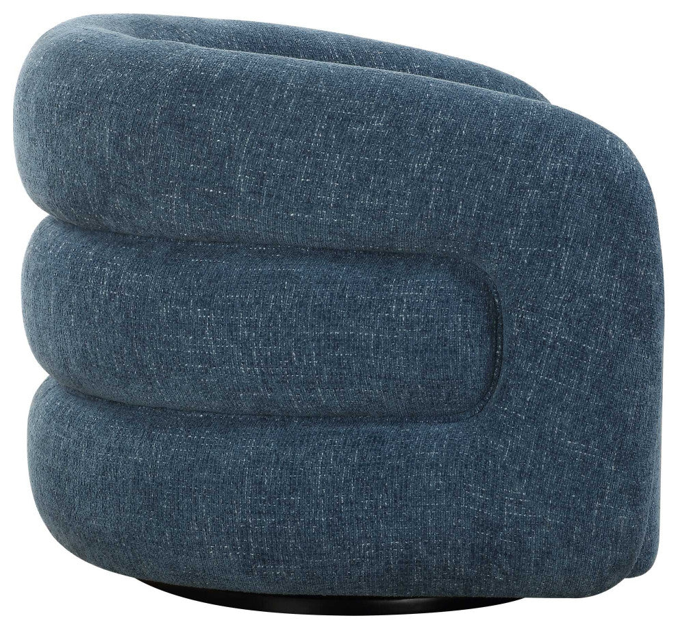Uttermost Junie Blue Swivel Barrel Chair
