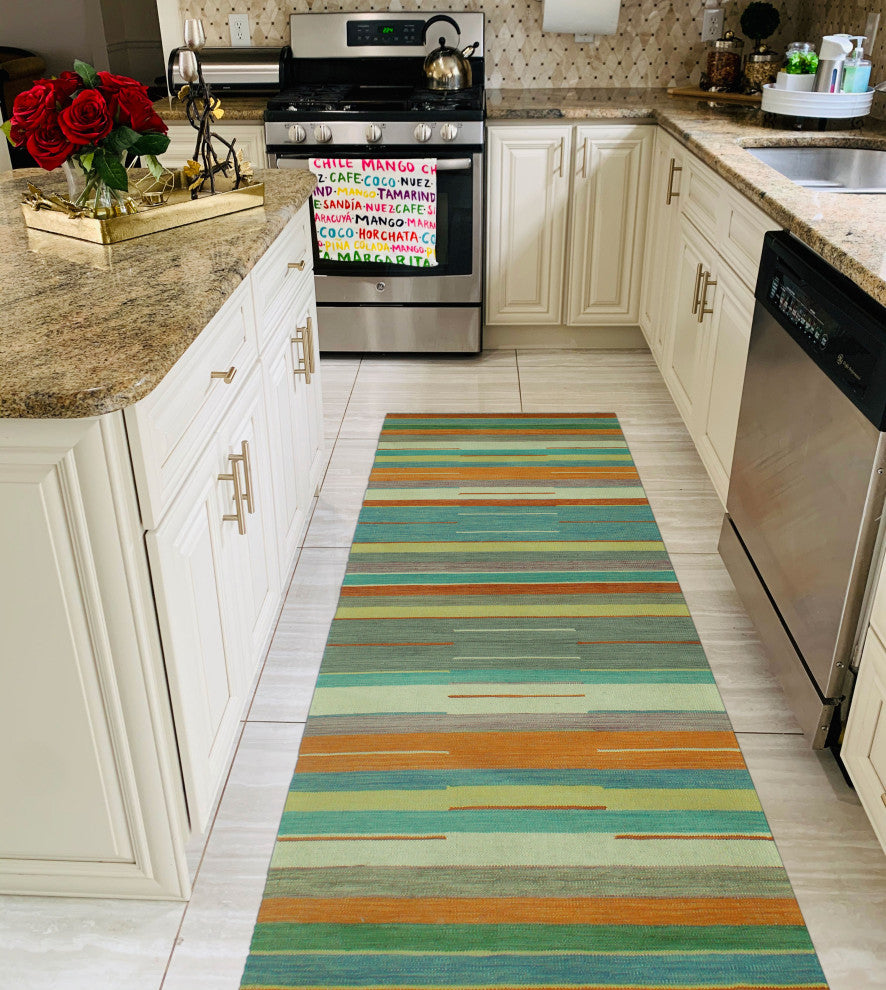 Winchester Kilim Floyd Gray/Ivory Runner, 2'8x9'9