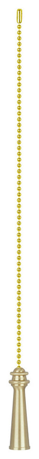 Aspen Creative 20505-X, 12" Metal Knob with Polished Brass Pull Chain, Copper, P