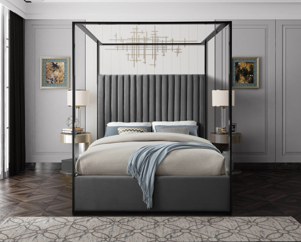 Jax Velvet Bed, Gray, King