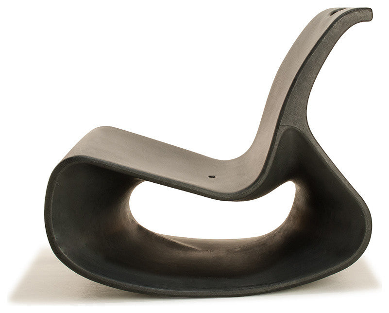 Modern Plastic Outdoor Lounge Chair, Offi Mod Lounger, Black