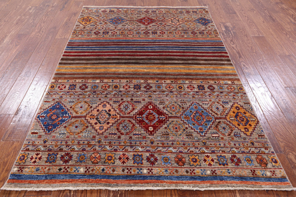 4' 10" X 7' 0" Super Kazak Khorjin Handmade Rug Q7452