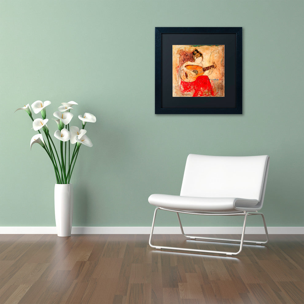 Joarez 'Vanessa' Framed Art, Black Frame, 16"x16", Black Matte