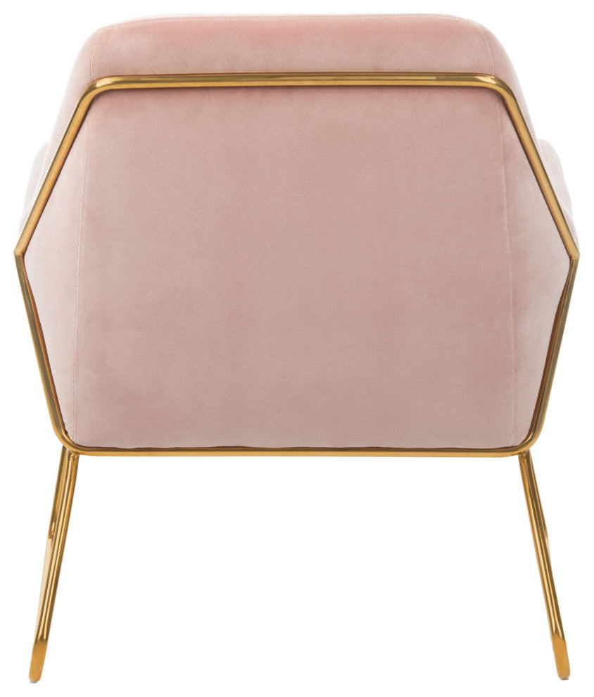 Safavieh Couture Misty Metal Frame Accent Chair, Blush