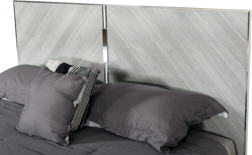 Nova Domus Alexa Italian Modern Gray Bed, Eastern King